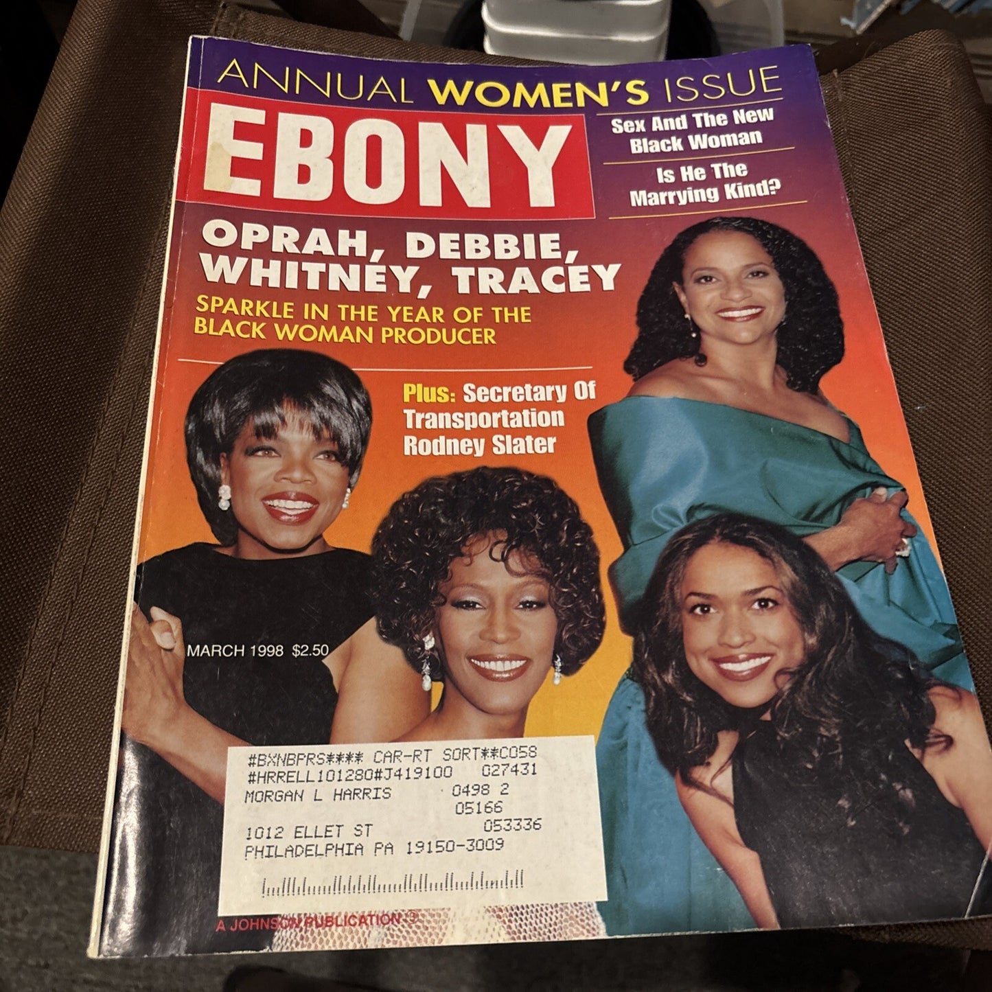 1998 MARCH EBONY MAGAZINE - OPRAH WINFREY, WHITNEY HOUSTON COVER