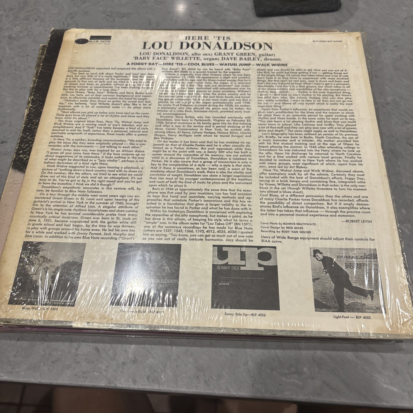 LOU DONALDSON "HERE 'TIS" BLUE NOTE LP Vinyl Grant Green 84066 Shrink