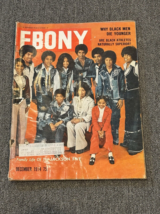 Vintage December 1974 Ebony Magazine with “Family Life of The Jackson Five”