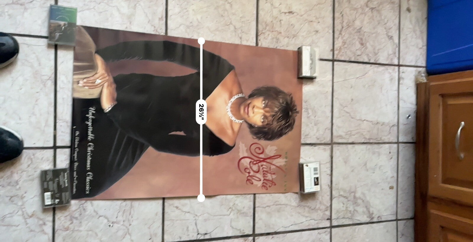 Original 1990s Album  Promo Poster Natalie Cole Holly & Ivy Radio Record Store