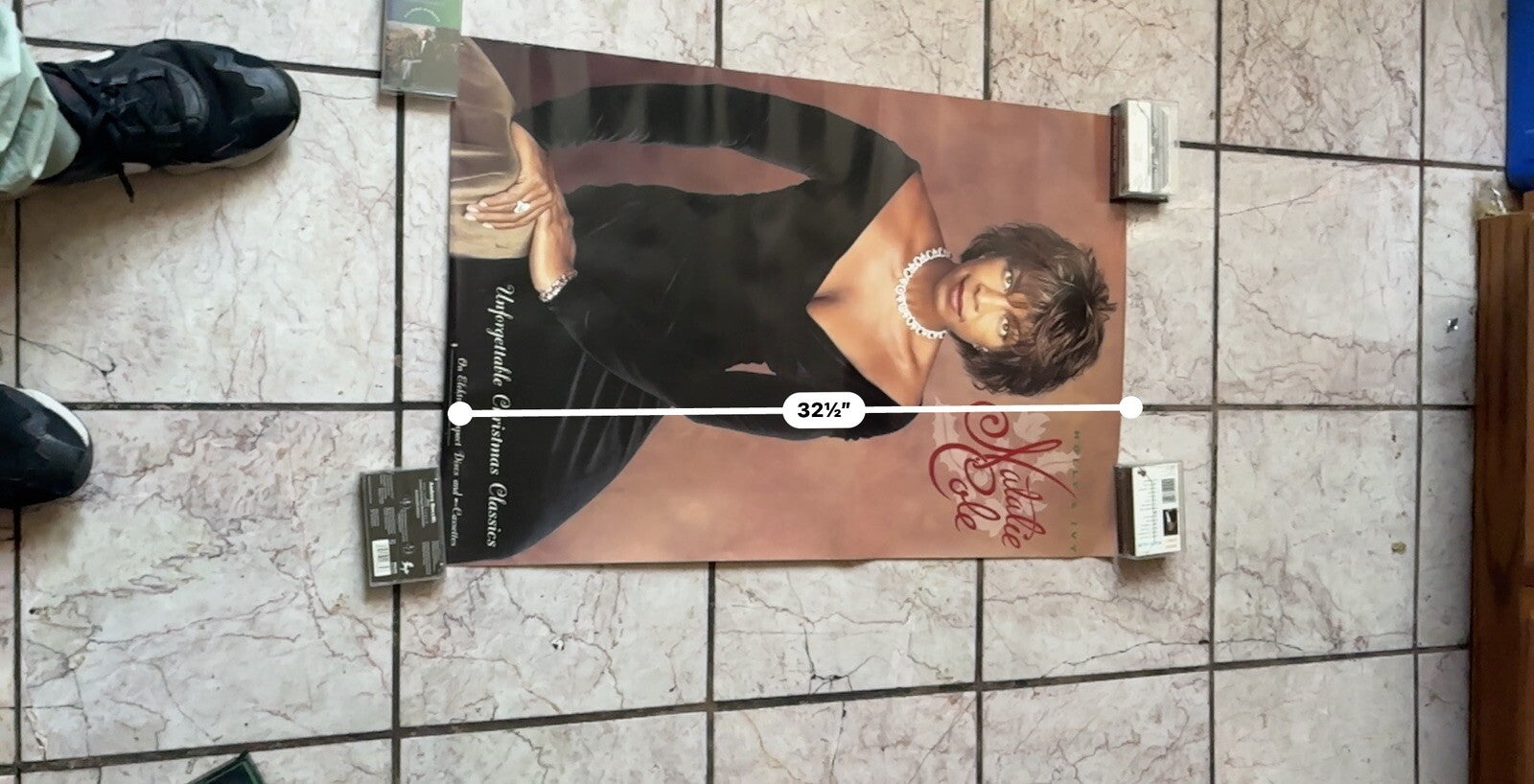 Original 1990s Album  Promo Poster Natalie Cole Holly & Ivy Radio Record Store