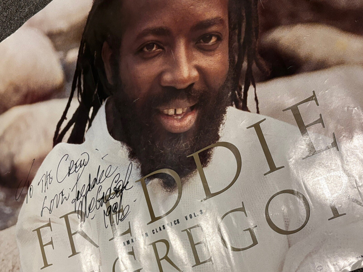 Freddie McGregor- Signed Dated Promo Poster Inscribed To “The Crew” 1996