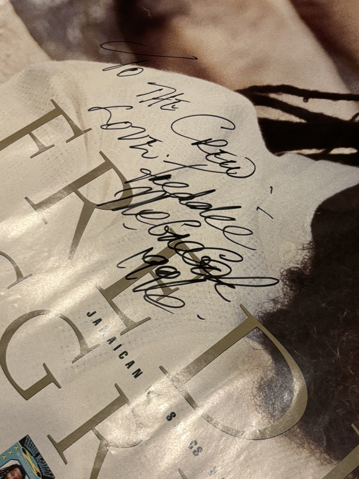 Freddie McGregor- Signed Dated Promo Poster Inscribed To “The Crew” 1996