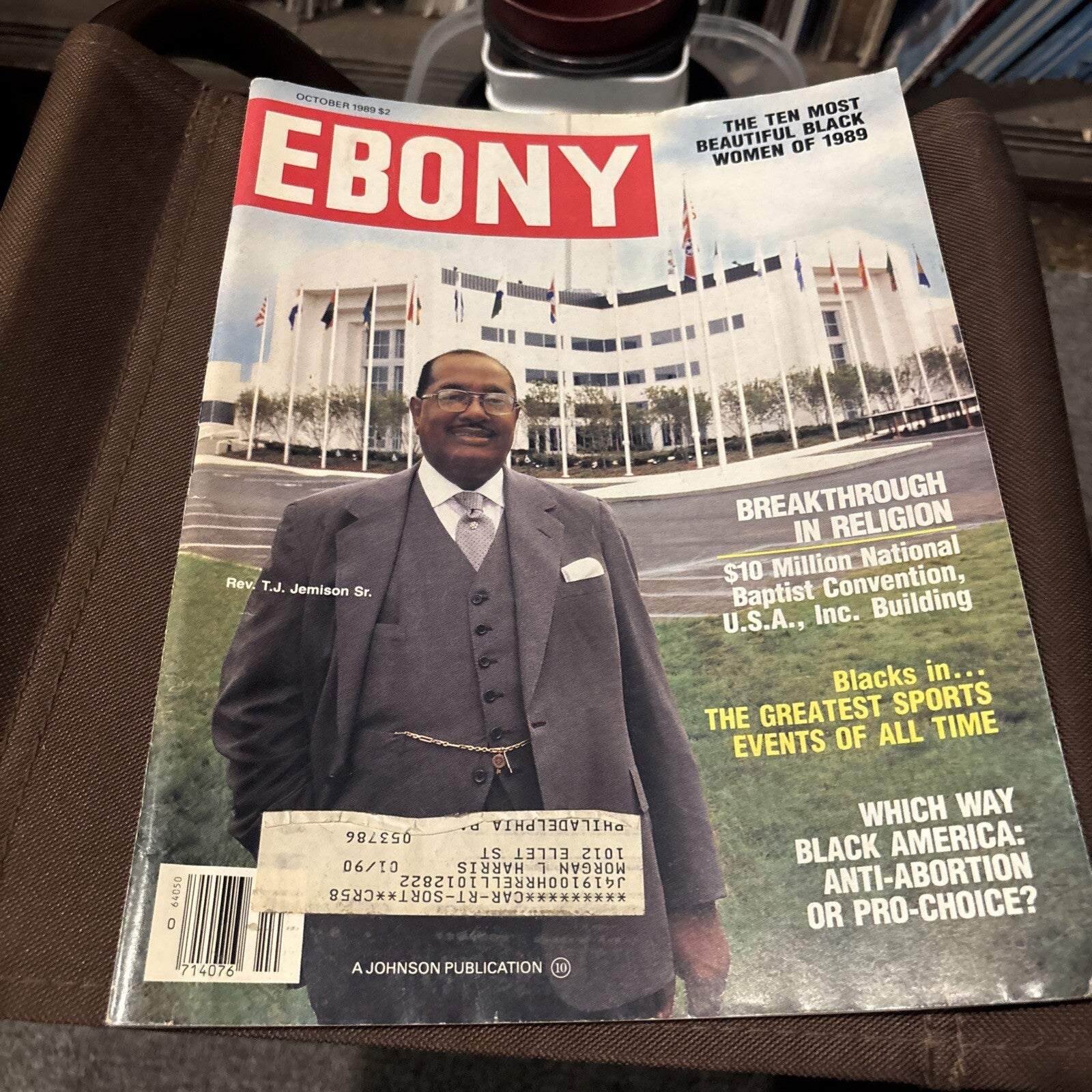 1989 OCTOBER EBONY MAGAZINE - REV. T.J JEMISON SR. - Civil Rights Black History