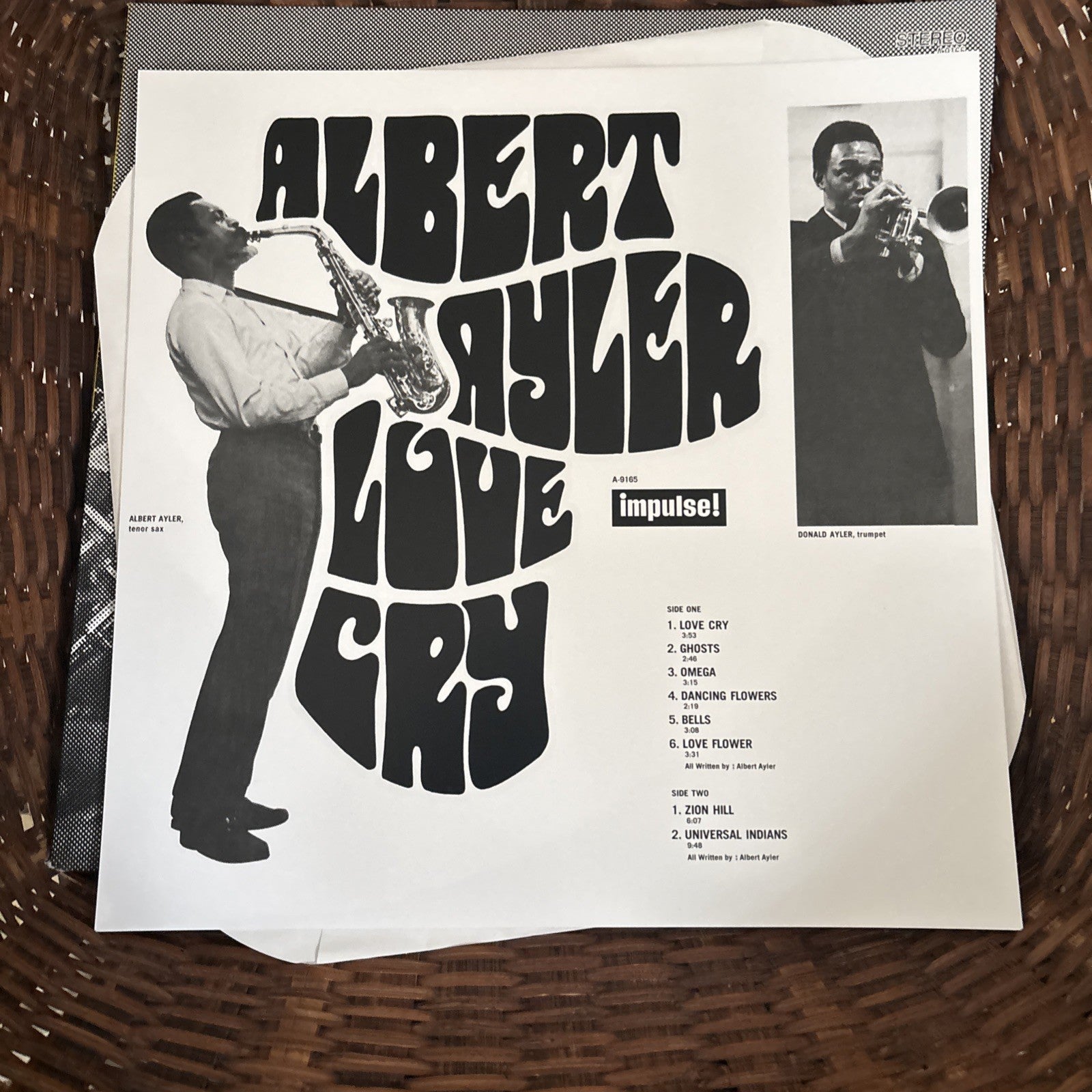 Albert Ayler: Love Cry LP Yellow Vinyl Third Man Records 2023 Limited Pressing
