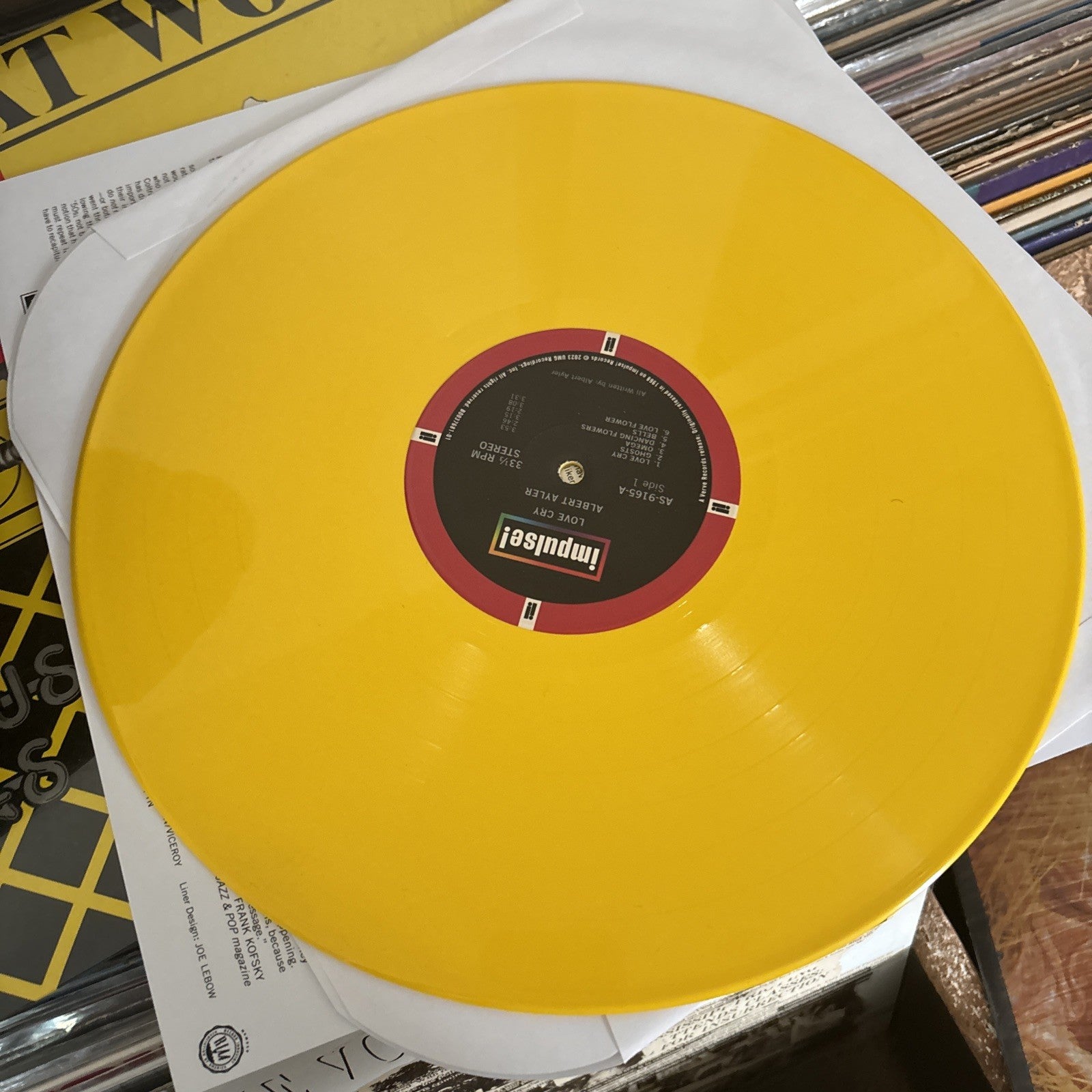 Albert Ayler: Love Cry LP Yellow Vinyl Third Man Records 2023 Limited Pressing