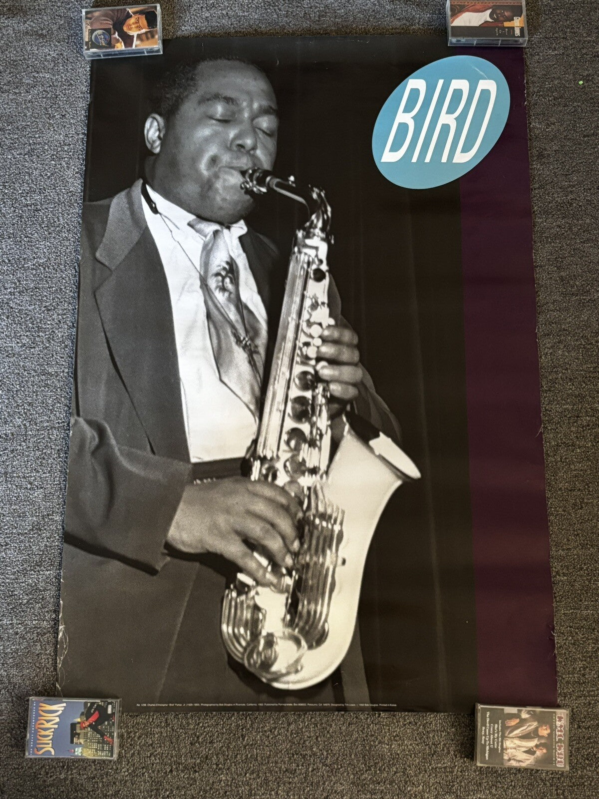 1992 Charles Charlie Christopher "Bird" Parker Jazz Sax Musician 24x36 Poster