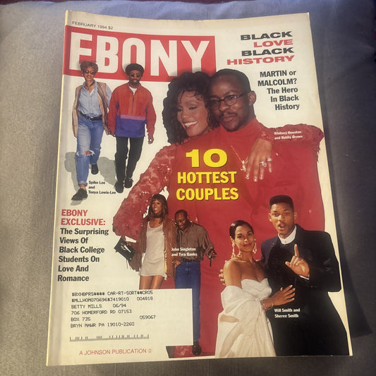 EBONY Magazine - February 1994 - "Ten Hottest Couples, Whitney & Bobby"