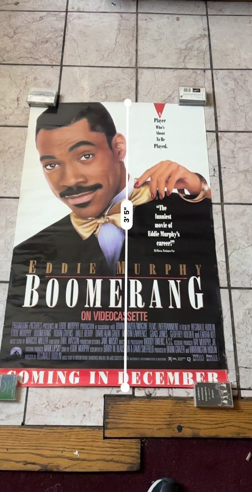 BOOMERANG Original Movie Poster - 1992 Video Store Promo Eddie Murphy 24x40