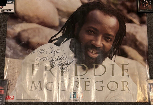 Freddie McGregor- Signed Dated Promo Poster Inscribed To “The Crew” 1996