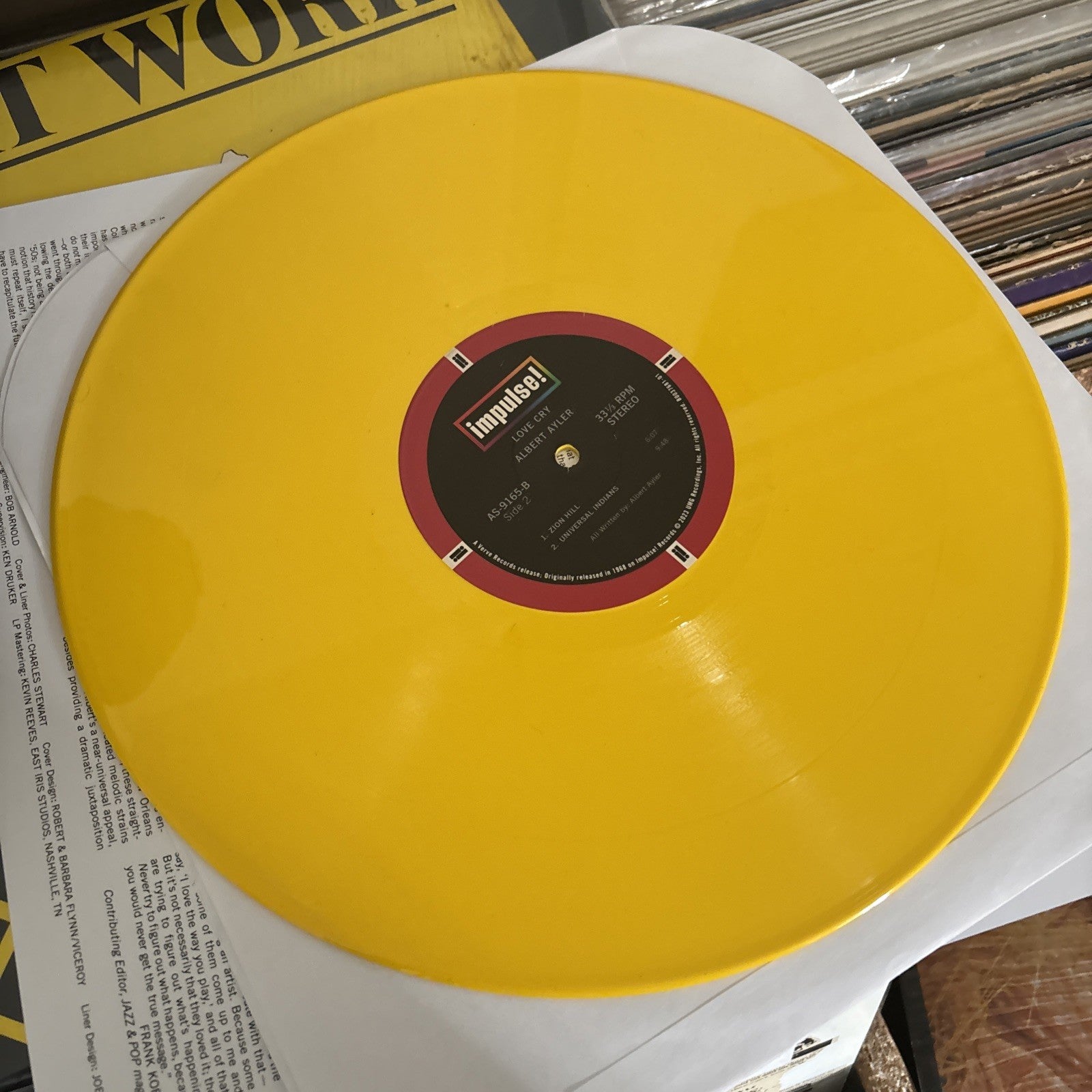 Albert Ayler: Love Cry LP Yellow Vinyl Third Man Records 2023 Limited Pressing